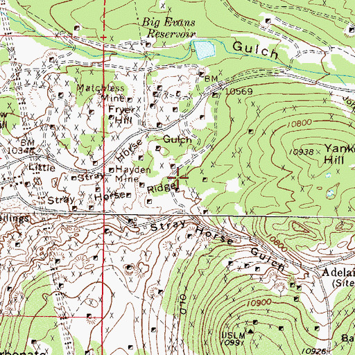 Topographic Map of Denver City Mine, CO