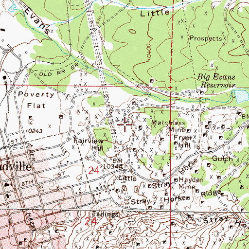 Topographic Map of Daly Mine, CO