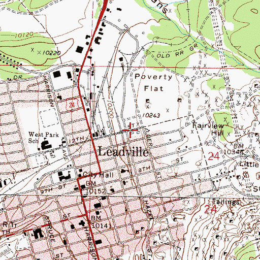 Topographic Map of Delante Shaft, CO