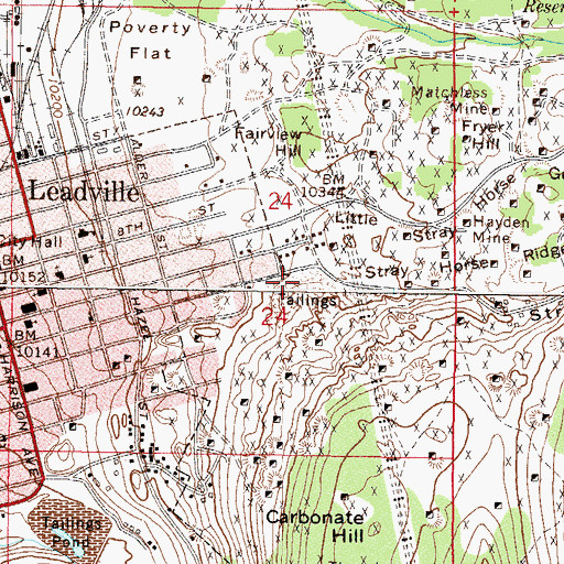Topographic Map of Dillion Mine, CO