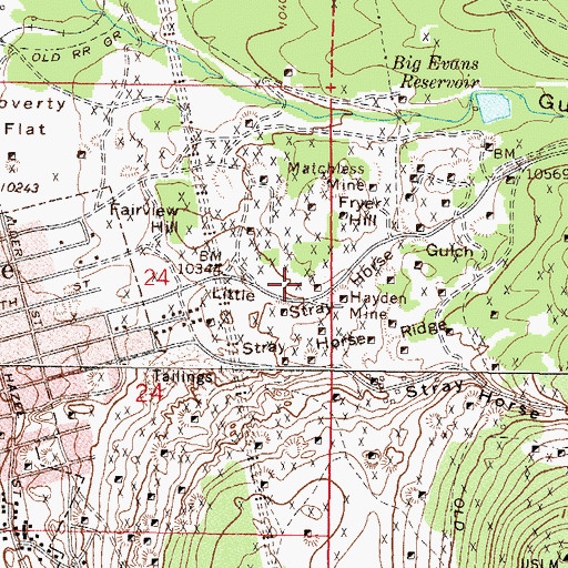 Topographic Map of Hibernia Mine, CO