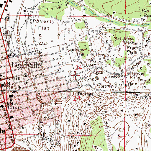 Topographic Map of Hussy Mine, CO