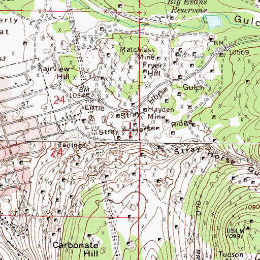Topographic Map of Keene Shaft, CO