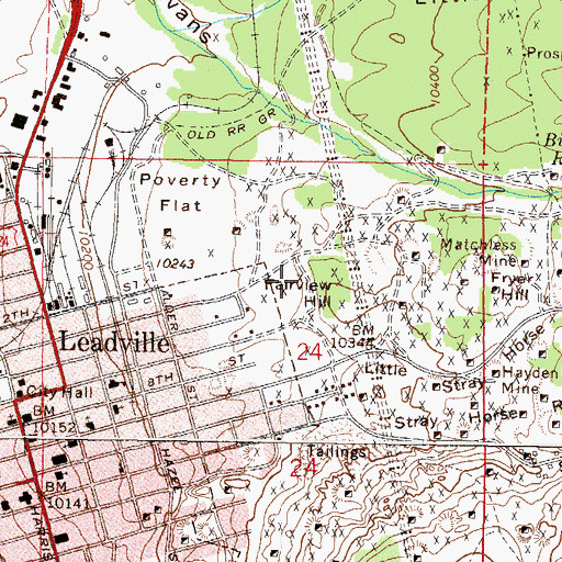 Topographic Map of Last Chip Number One Mine, CO