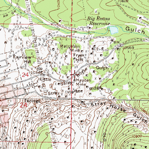 Topographic Map of May Queen Mine, CO