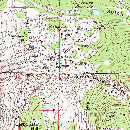 Topographic Map of Robert Emmet Mine, CO