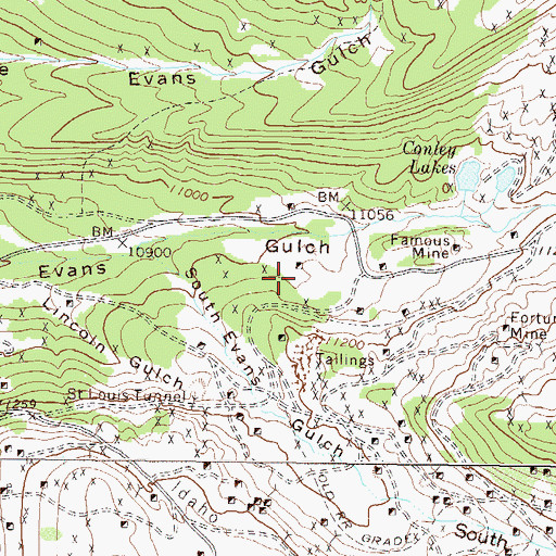 Topographic Map of Luema Mine, CO