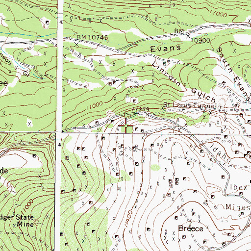Topographic Map of Penn Number One Mine, CO