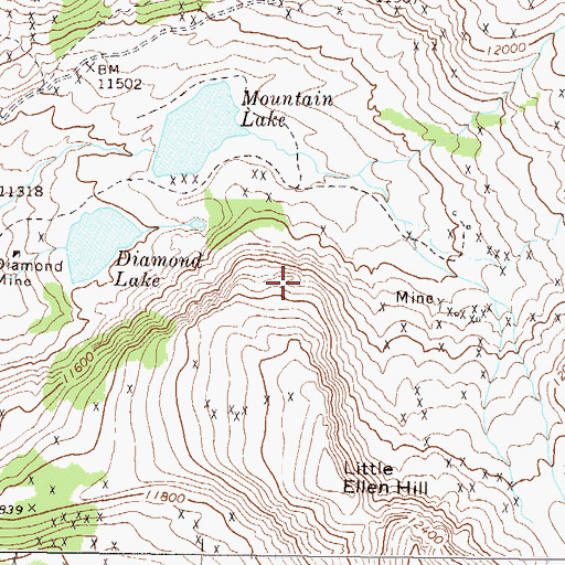 Topographic Map of Belle Placer Mine, CO