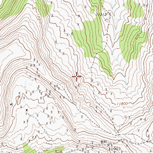 Topographic Map of Chalk Mountain Quarry, CO