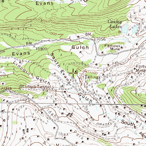 Topographic Map of Cleveland Mine, CO