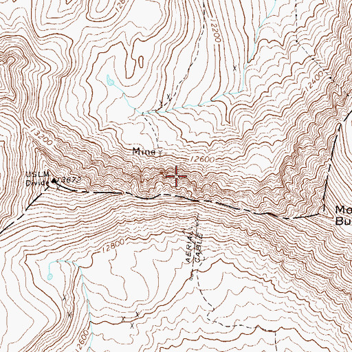 Topographic Map of Colorado Travel Tunnel Mine, CO