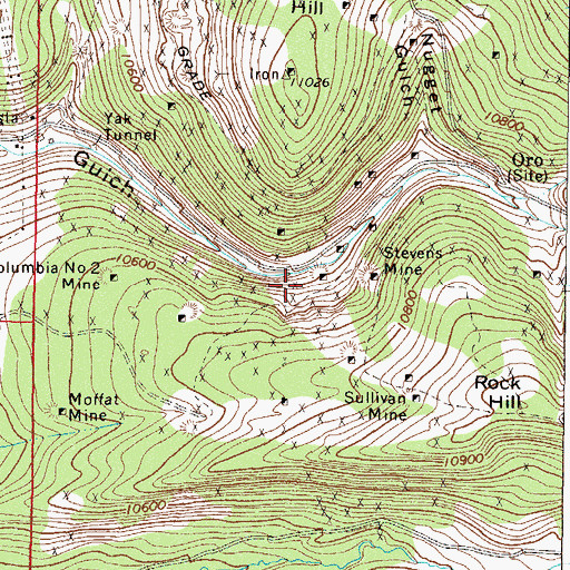 Topographic Map of Fanny Rawlins Mine, CO