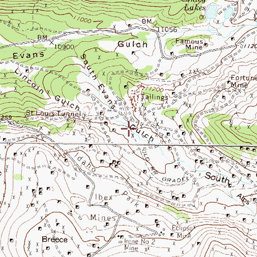 Topographic Map of Hugh Shaft, CO