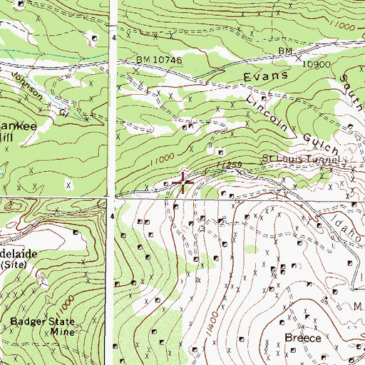 Topographic Map of Little Prince Mine, CO