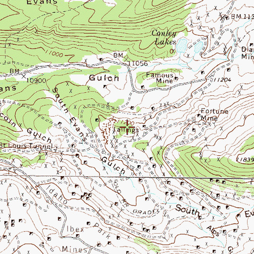 Topographic Map of Monarch Mine, CO