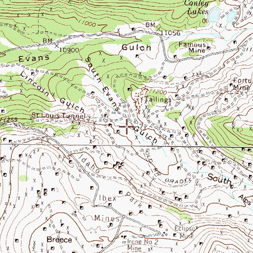 Topographic Map of Ollie Reed Mine, CO