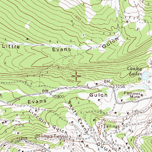 Topographic Map of Page Tunnel Mine, CO