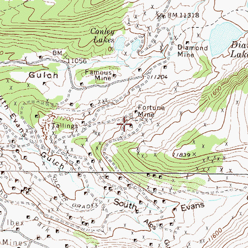 Topographic Map of Resurrection Mine, CO