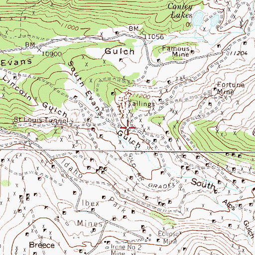 Topographic Map of Tenderfoot Shaft, CO