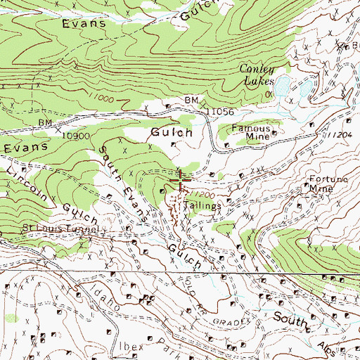 Topographic Map of Virginius Mine, CO