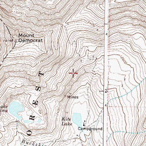 Topographic Map of Wyandotte Mine, CO