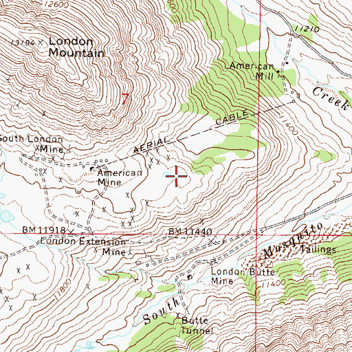 Topographic Map of Apex Mine, CO
