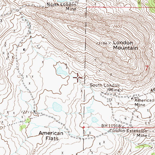 Topographic Map of Blanchard Mine, CO