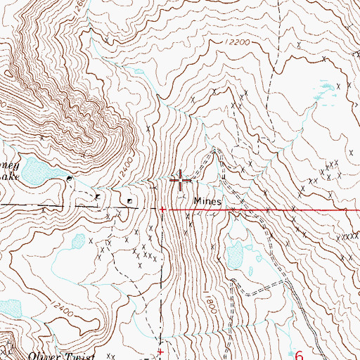 Topographic Map of Champaign and Coney Claims Mine, CO