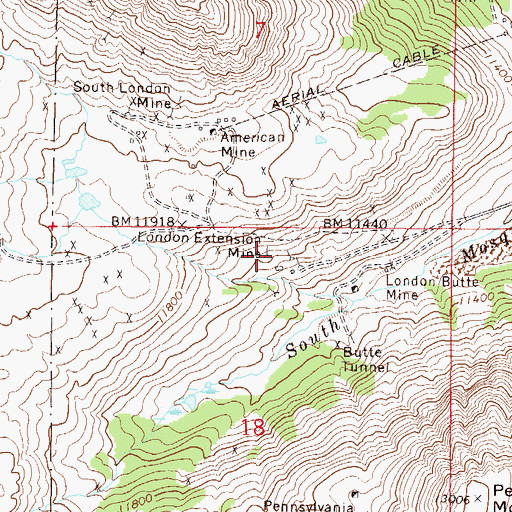 Topographic Map of Dempsey Mine, CO