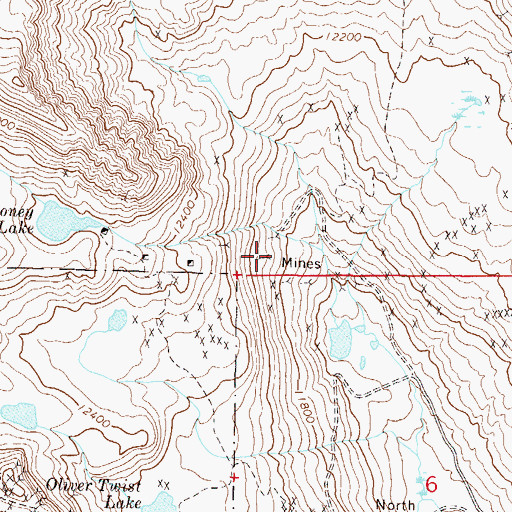 Topographic Map of Excelsior Mining Group Mine, CO