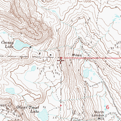 Topographic Map of Fanny Number Four Mine, CO