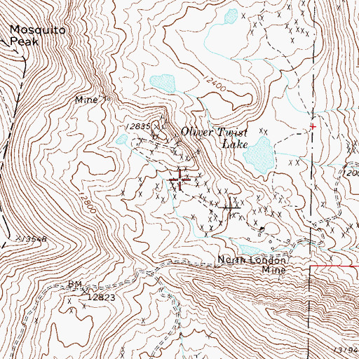 Topographic Map of Golden Mine, CO