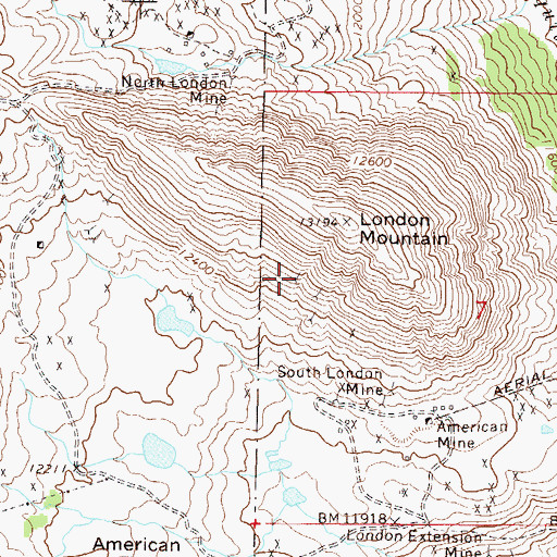Topographic Map of Greenfield Tunnel Mine, CO
