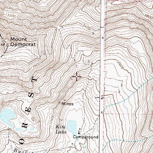 Topographic Map of Kentucky Belle Mine, CO