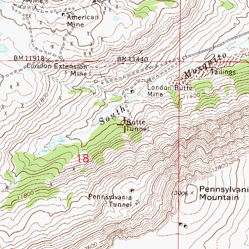 Topographic Map of Key Mine, CO