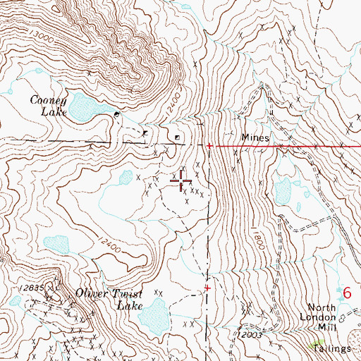 Topographic Map of Kivari Number One Mine, CO