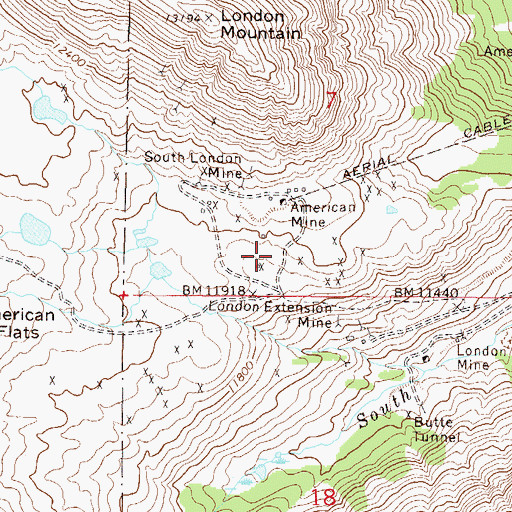 Topographic Map of Lulu Mine, CO