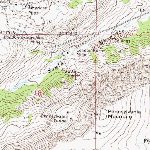 Topographic Map of Maumee Mine, CO