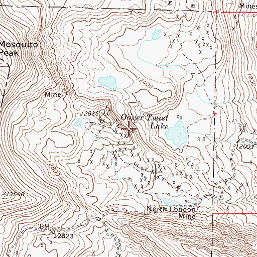 Topographic Map of Riche Shaft, CO