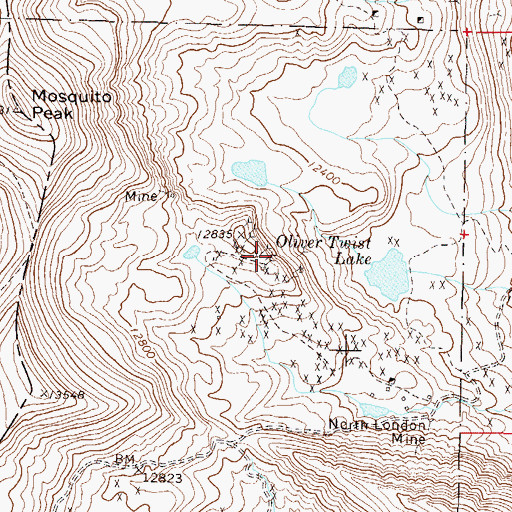Topographic Map of Upper Baltic Shaft, CO