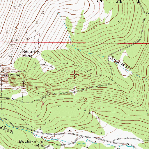 Topographic Map of Copper King Prospect Mine, CO