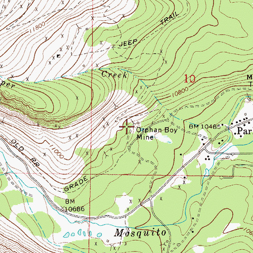 Topographic Map of New Bonnet Group Mine, CO