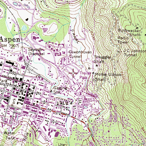 Topographic Map of A M and S Group Mine, CO