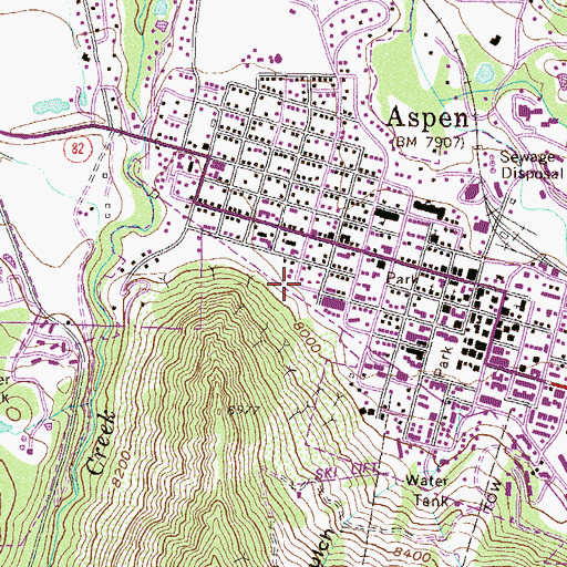 Topographic Map of A M T and D Company Tunnel Mine, CO