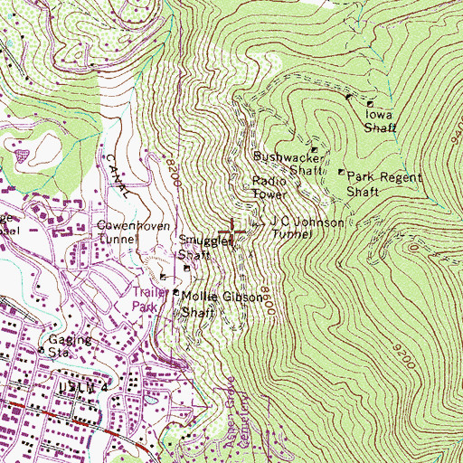 Topographic Map of Arkansas Tunnel Mine, CO