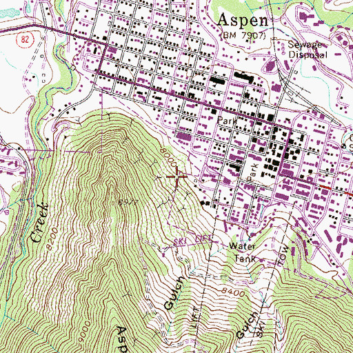 Topographic Map of Baltic Mine, CO