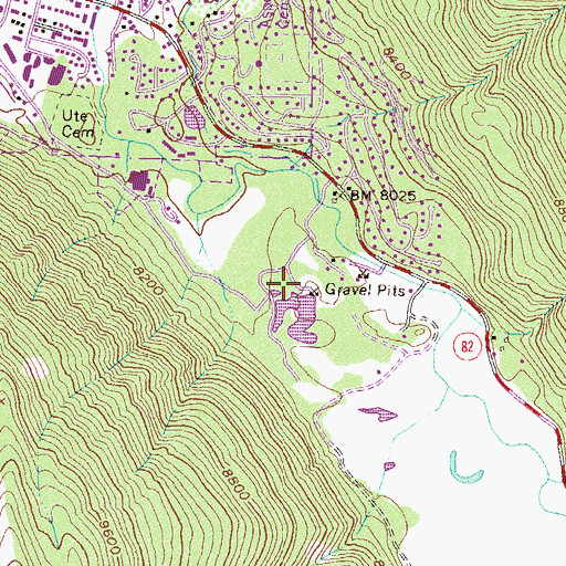 Topographic Map of Benedict Pit, CO