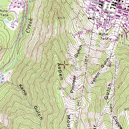 Topographic Map of Broadway Tunnel Mine, CO