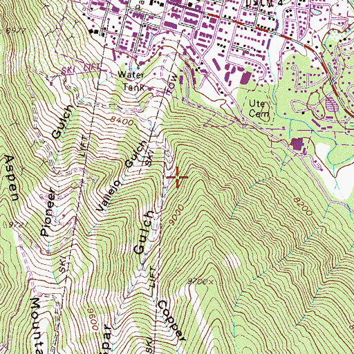 Topographic Map of Brownlime Tunnel Mine, CO